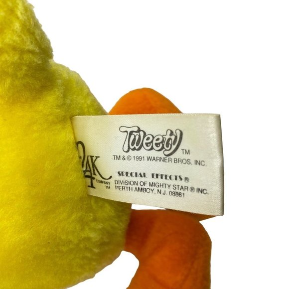 Vintage Tweety Tweedy Bird 1991 Warner Bro Looney Tunes Stuffed Animal Plush 10” - Picture 3 of 5